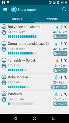 Snow report android App screenshot 2